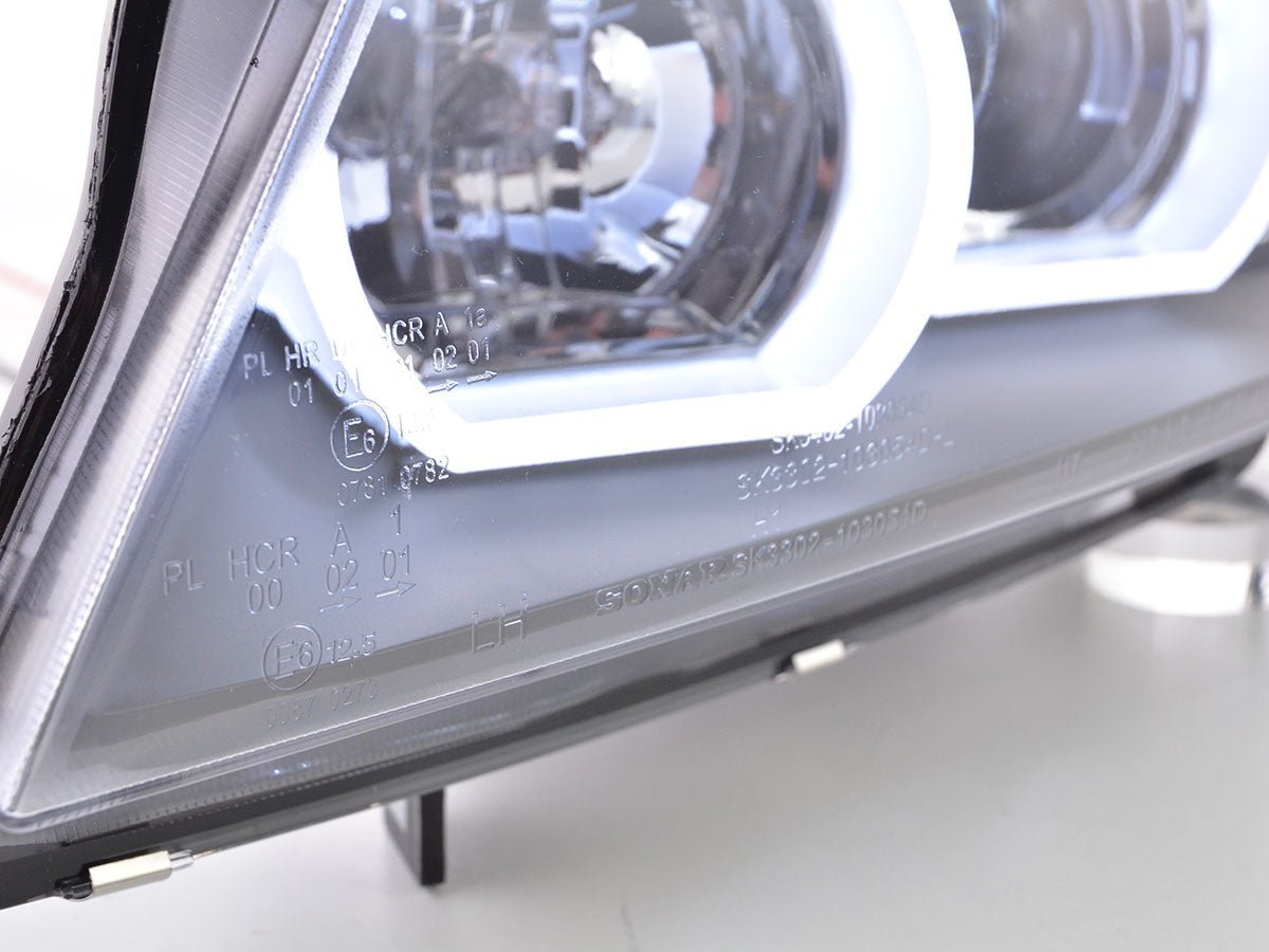 Scheinwerfer Set Daylight LED TFL-Optik BMW 3er E90/E91  05-08 schwarz