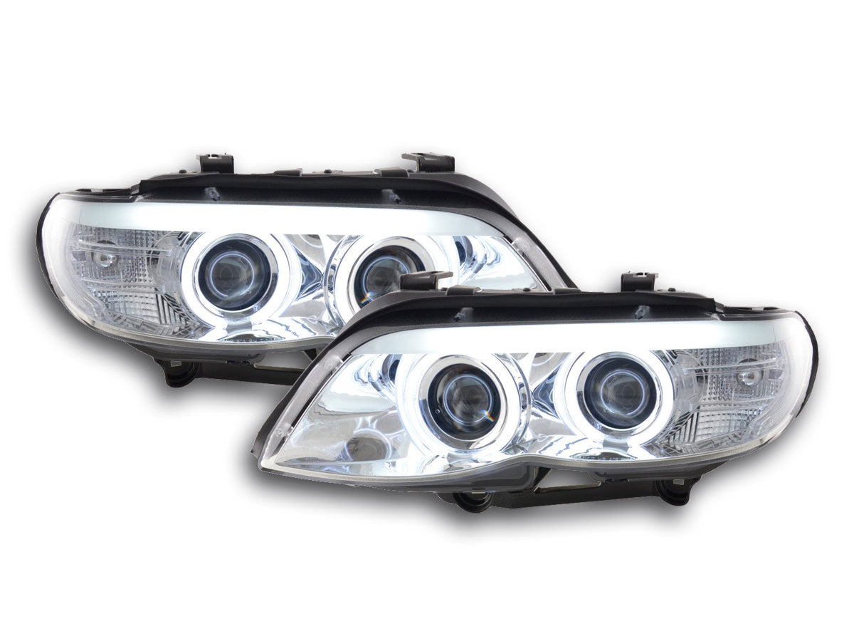 Scheinwerfer Set Xenon Daylight CCFL TFL-Optik BMW X5 E53 Bj. 03-06 chrom