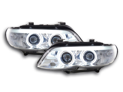 Scheinwerfer Set Xenon Daylight CCFL TFL-Optik BMW X5 E53 Bj. 03-06 chrom