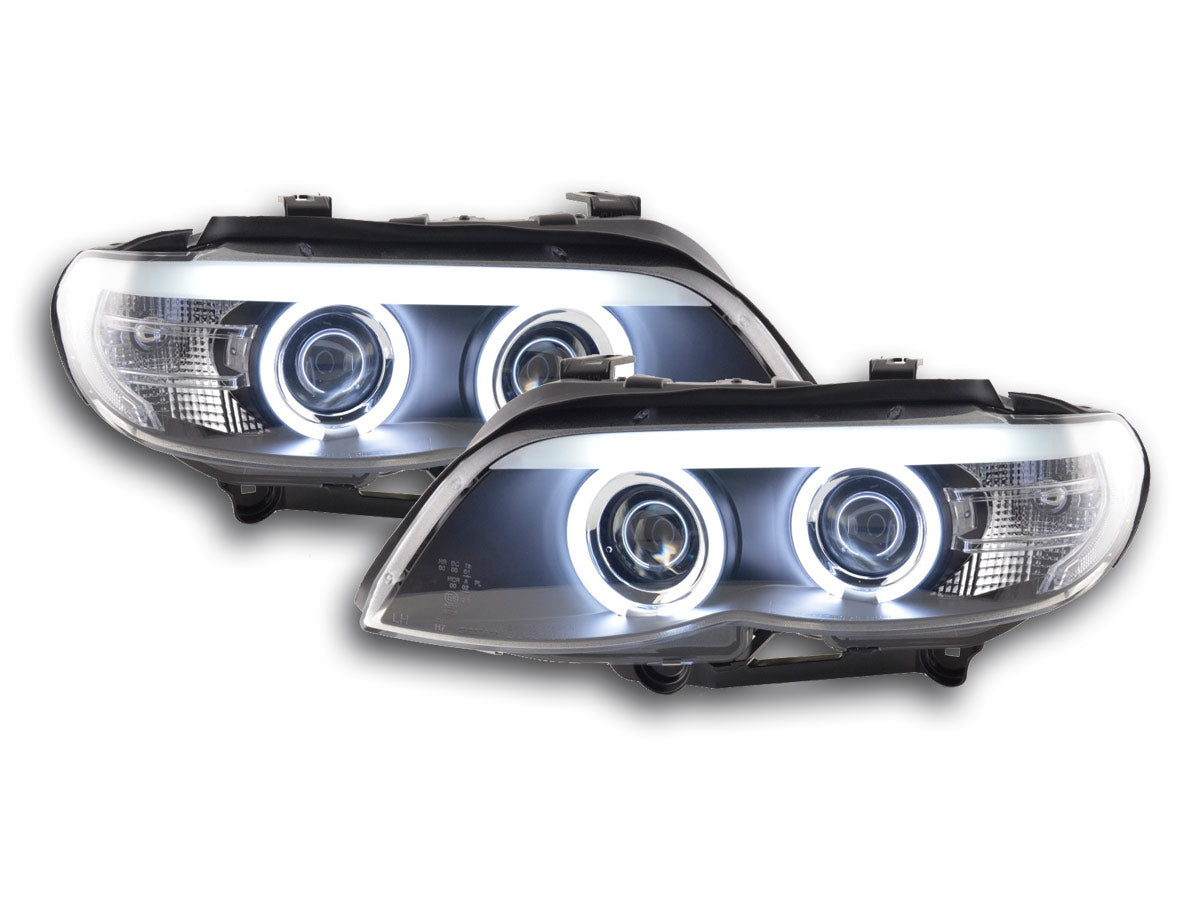 Scheinwerfer Set Xenon Daylight CCFL TFL-Optik BMW X5 E53 Bj. 03-06 schwarz