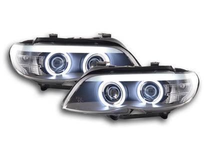 Scheinwerfer Set Xenon Daylight CCFL TFL-Optik BMW X5 E53 Bj. 03-06 schwarz