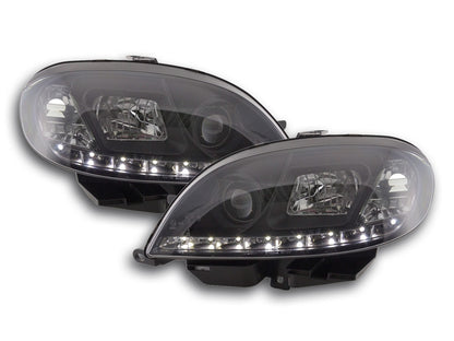 Scheinwerfer Set Daylight LED TFL-Optik Citroen Saxo Bj. 00-02 schwarz
