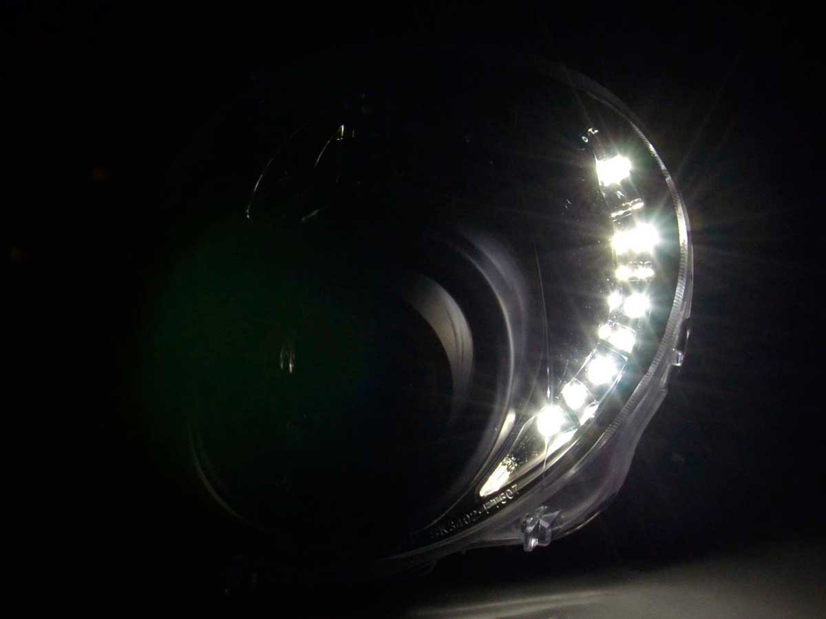 Scheinwerfer Set Daylight LED TFL-Optik Fiat 500  07- schwarz