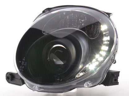 Scheinwerfer Set Daylight LED TFL-Optik Fiat 500 Bj. 07- schwarz