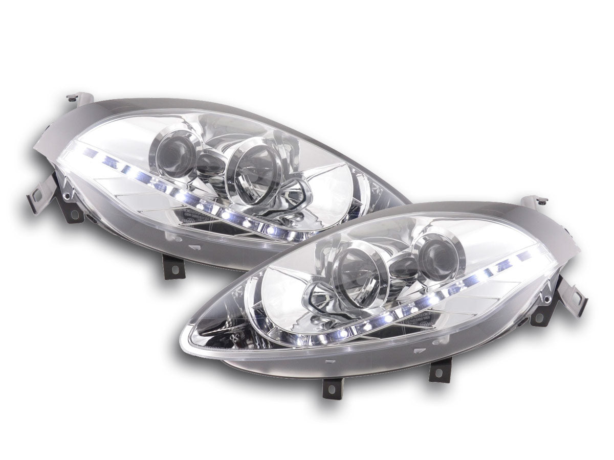 Scheinwerfer Set Daylight LED TFL-Optik Fiat Bravo Typ 198 Bj. 07- chrom