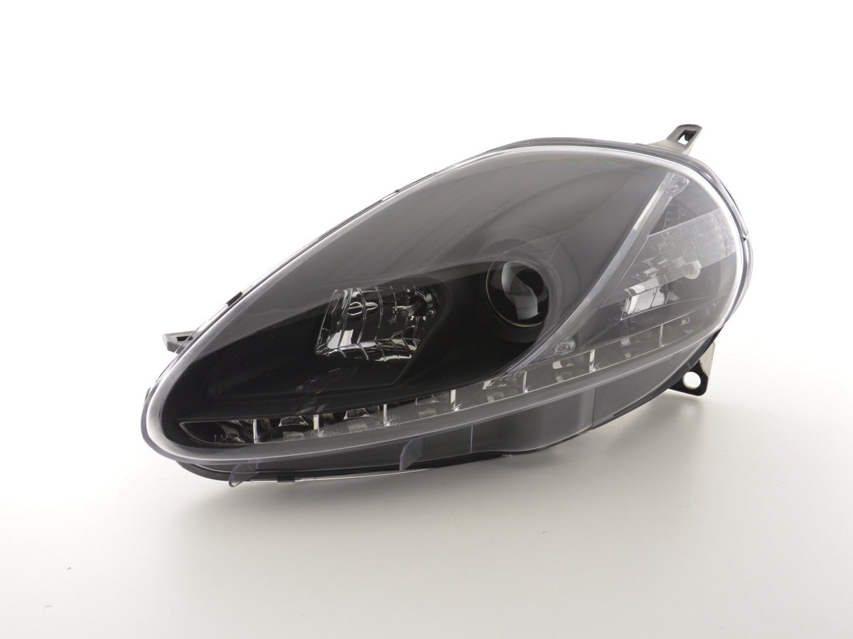 Scheinwerfer Set Daylight LED TFL-Optik Fiat Grande Punto Typ 199 Bj. 05-08 schwarz