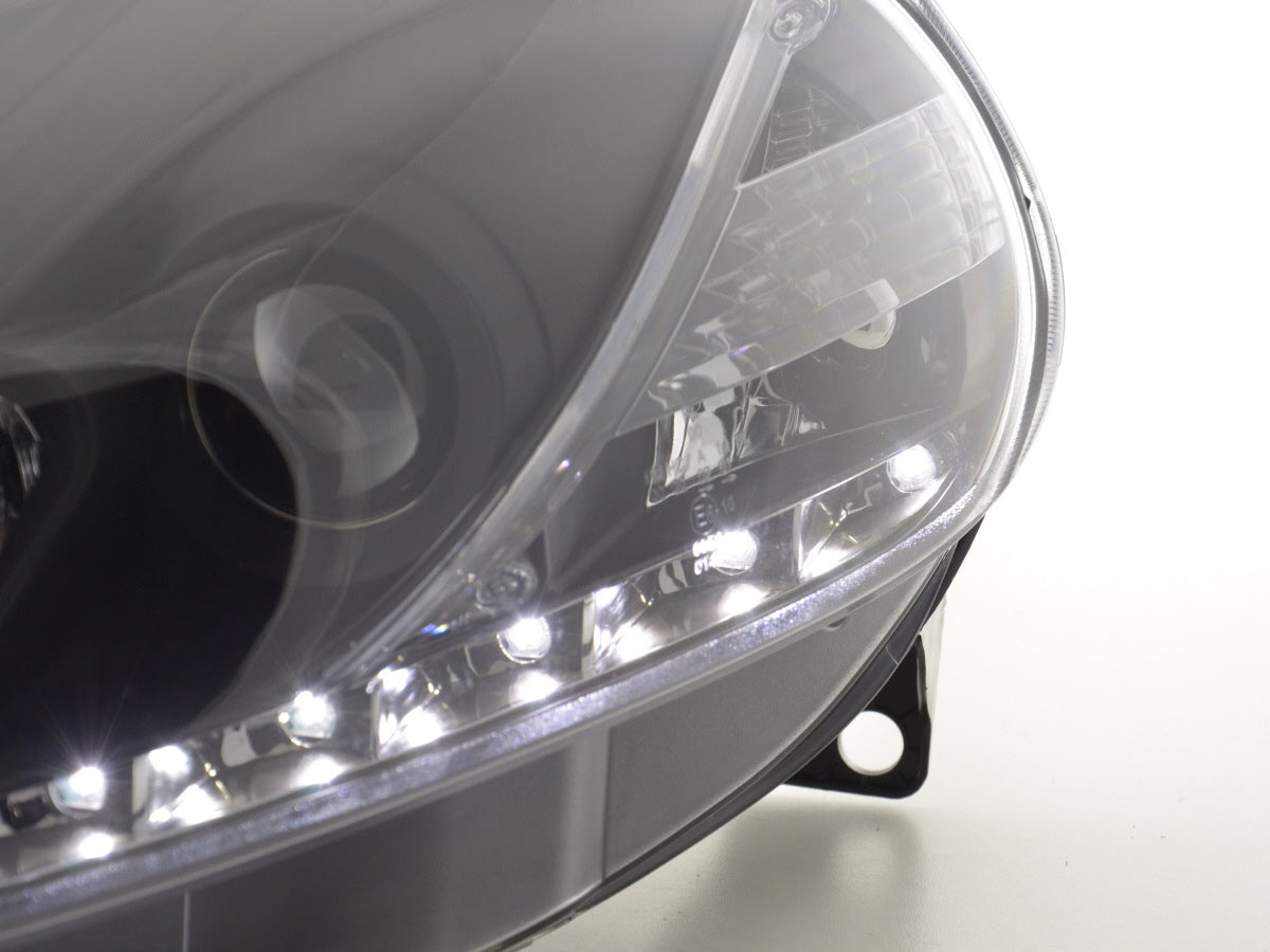 Scheinwerfer Set Daylight LED TFL-Optik Fiat Grande Punto Typ 199 Bj. 05-08 schwarz