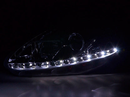 Scheinwerfer Set Daylight LED TFL-Optik Fiat Grande Punto Typ 199 Bj. 05-08 chrom