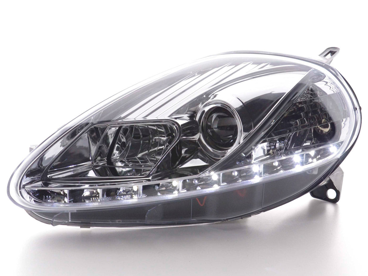 Scheinwerfer Set Daylight LED TFL-Optik Fiat Grande Punto Typ 199 Bj. 08- chrom