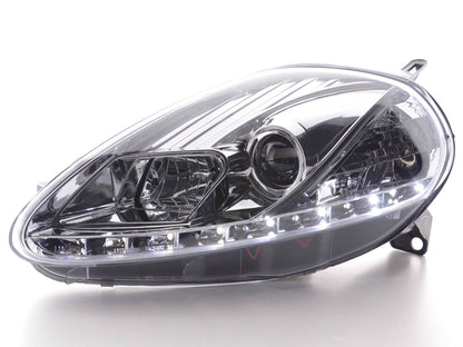 Scheinwerfer Set Daylight LED TFL-Optik Fiat Grande Punto Typ 199 Bj. 08- chrom