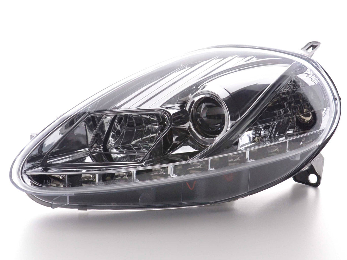 Scheinwerfer Set Daylight LED TFL-Optik Fiat Grande Punto Typ 199 Bj. 08- chrom