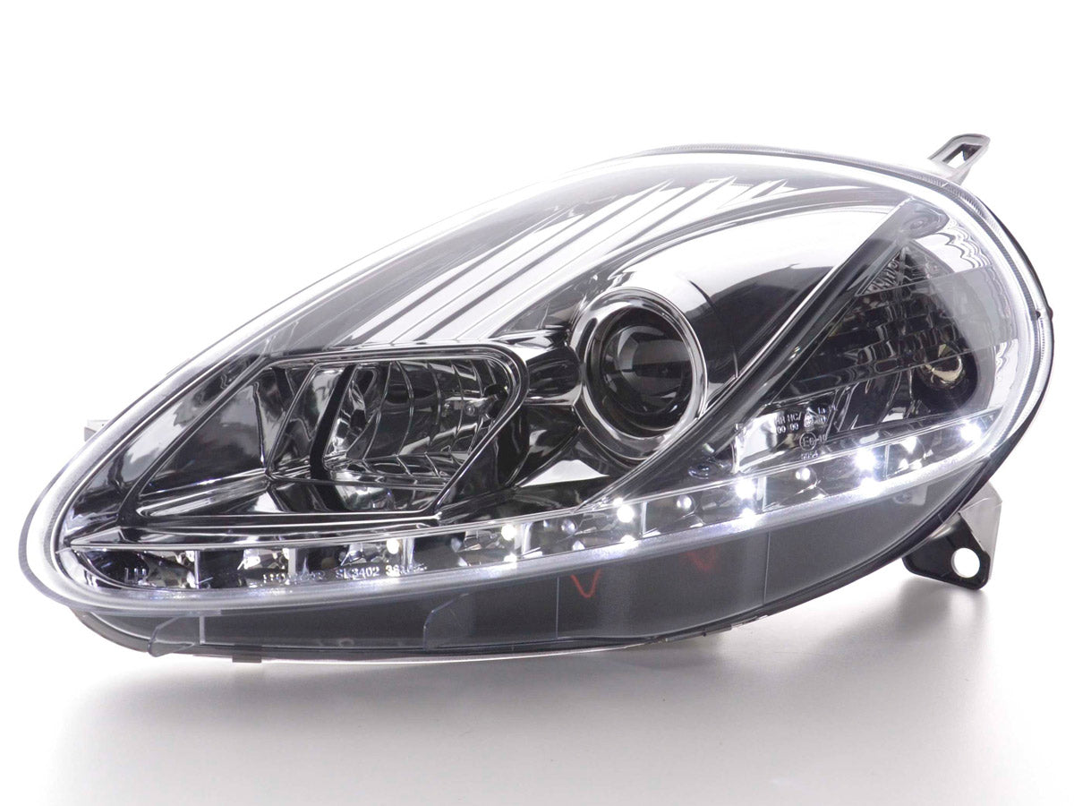 Scheinwerfer Set Daylight LED TFL-Optik Fiat Grande Punto Typ 199 Bj. 08- chrom