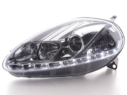 Scheinwerfer Set Daylight LED TFL-Optik Fiat Grande Punto Typ 199 Bj. 08- chrom