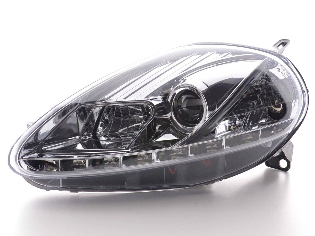 Scheinwerfer Set Daylight LED TFL-Optik Fiat Grande Punto Typ 199 Bj. 08- chrom