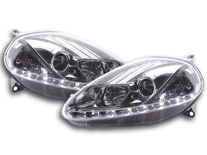 Scheinwerfer Set Daylight LED TFL-Optik Fiat Grande Punto Typ 199 Bj. 08- chrom
