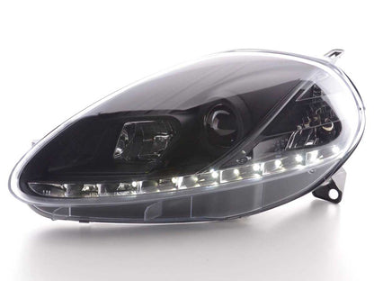 Scheinwerfer Set Daylight LED TFL-Optik Fiat Grande Punto Typ 199 Bj. 08- schwarz