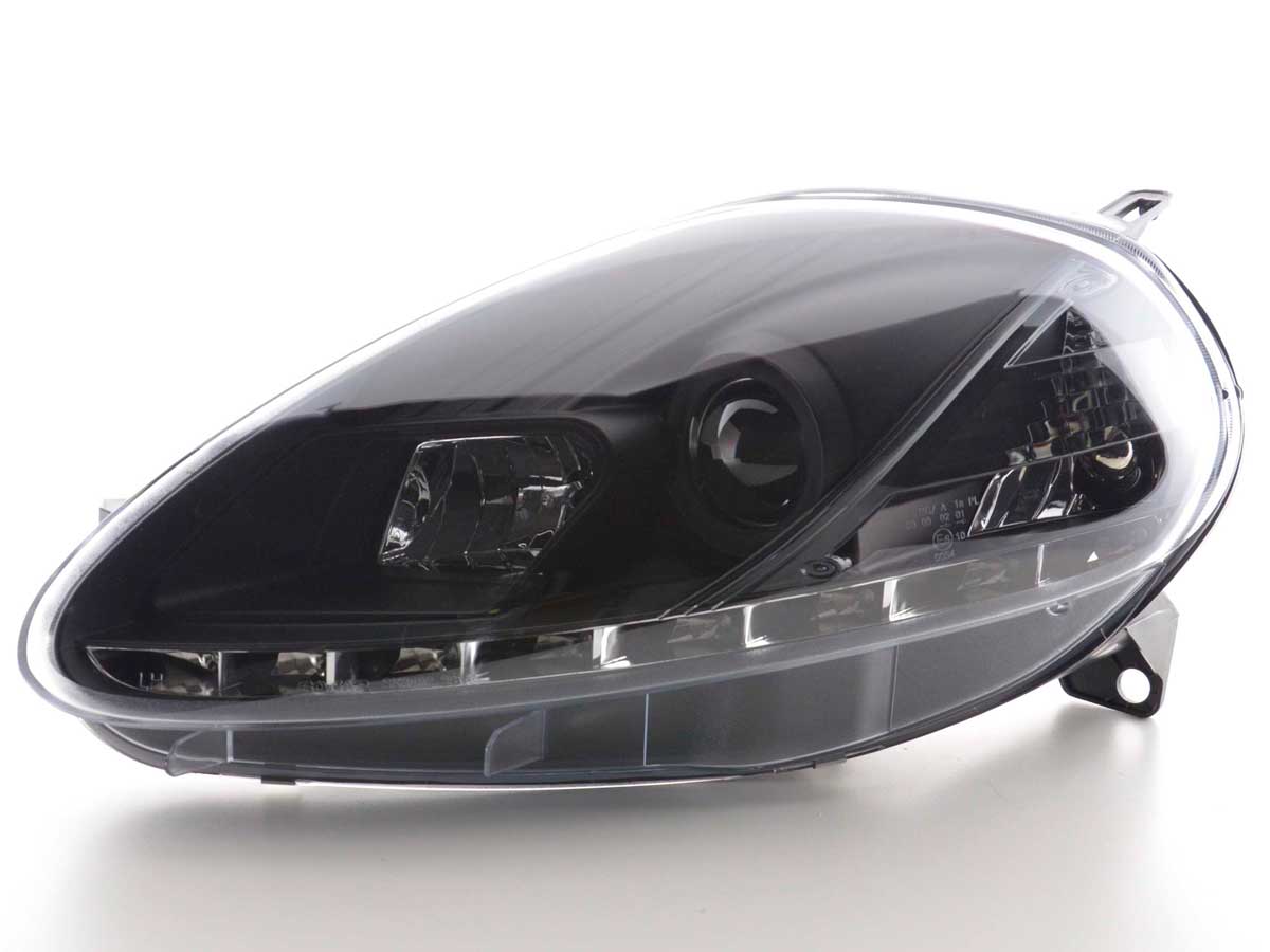 Scheinwerfer Set Daylight LED TFL-Optik Fiat Grande Punto Typ 199 Bj. 08- schwarz