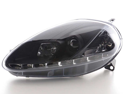 Scheinwerfer Set Daylight LED TFL-Optik Fiat Grande Punto Typ 199 Bj. 08- schwarz