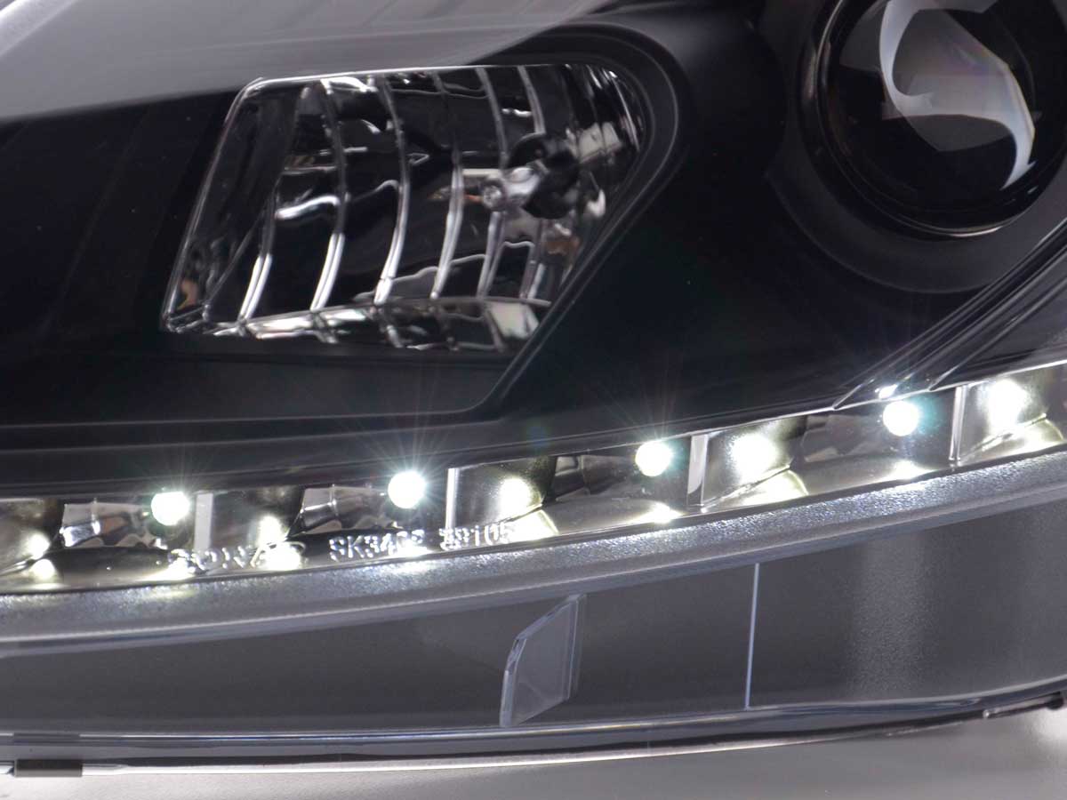 Scheinwerfer Set Daylight LED TFL-Optik Fiat Grande Punto Typ 199 Bj. 08- schwarz