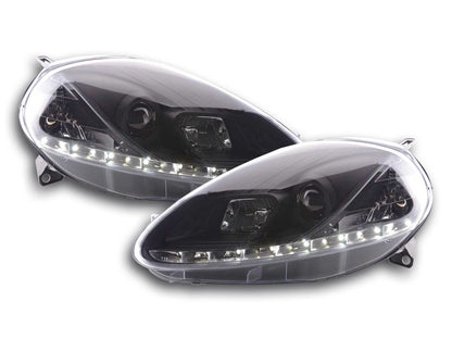 Scheinwerfer Set Daylight LED TFL-Optik Fiat Grande Punto Typ 199 Bj. 08- schwarz