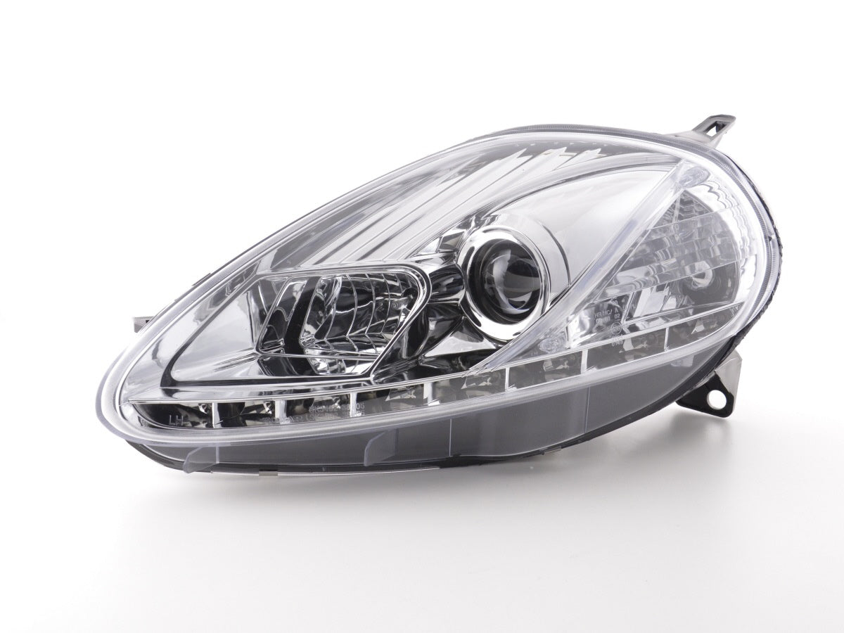 Scheinwerfer Set Daylight LED TFL-Optik Fiat Grande Punto Typ 199 Bj. 05-08 chrom