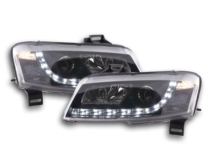 Scheinwerfer Set Daylight LED Tagfahrlicht Fiat Stilo Bj. 01-06 schwarz