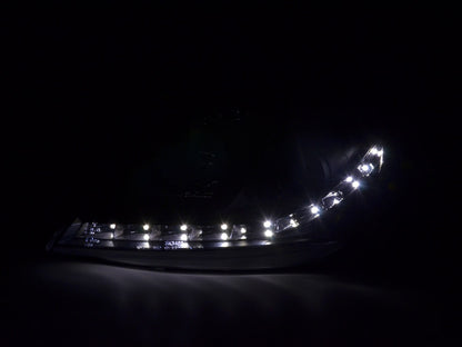 Scheinwerfer Set Daylight LED TFL-Optik Ford Fiesta Typ MK6 Bj. 03-07 schwarz