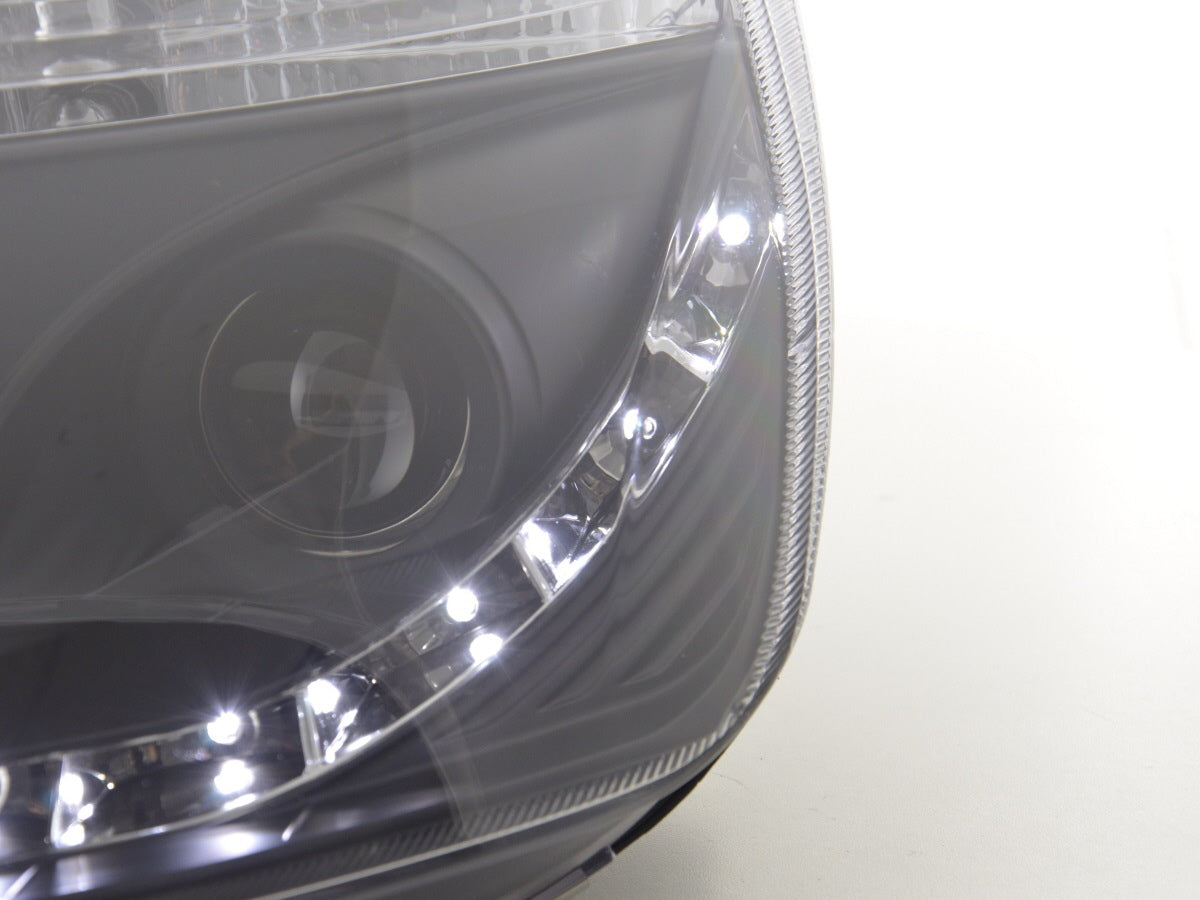 Scheinwerfer Set Daylight LED TFL-Optik Ford Fiesta Typ MK6 Bj. 03-07 schwarz