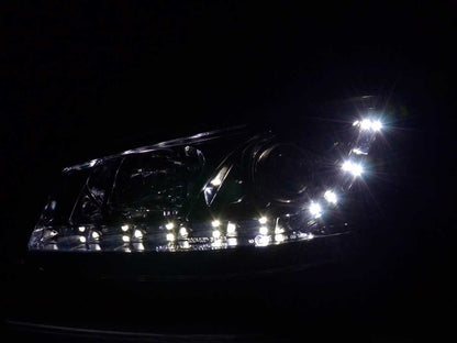 Scheinwerfer Set Daylight LED TFL-Optik Ford Fiesta Typ MK6 Bj. 03-07 chrom