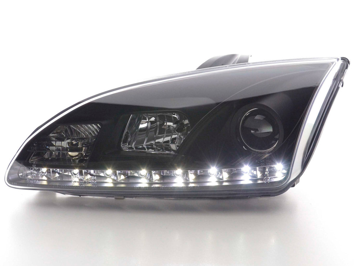 Scheinwerfer Set Daylight LED TFL-Optik Ford Focus 4/5-trg. Bj. 05-08 schwarz