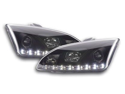 Scheinwerfer Set Daylight LED TFL-Optik Ford Focus 4/5-trg. Bj. 05-08 schwarz