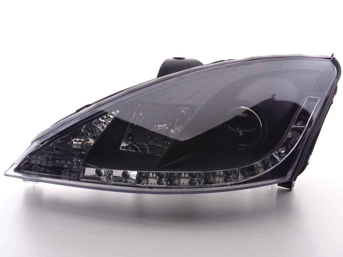 Scheinwerfer Set Daylight LED TFL-Optik Ford Focus 3/4/5-trg. Bj. 98-01 schwarz