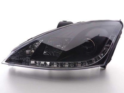 Scheinwerfer Set Daylight LED TFL-Optik Ford Focus 3/4/5-trg. Bj. 98-01 schwarz