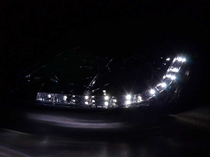 Scheinwerfer Set Daylight LED TFL-Optik Ford Focus 3/4/5-trg. Bj. 01-04 chrom