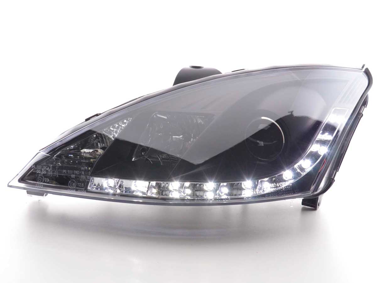 Scheinwerfer Set Daylight LED TFL-Optik Ford Focus 3/4/5-trg. Bj. 01-04 schwarz