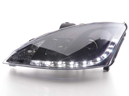 Scheinwerfer Set Daylight LED TFL-Optik Ford Focus 3/4/5-trg. Bj. 01-04 schwarz