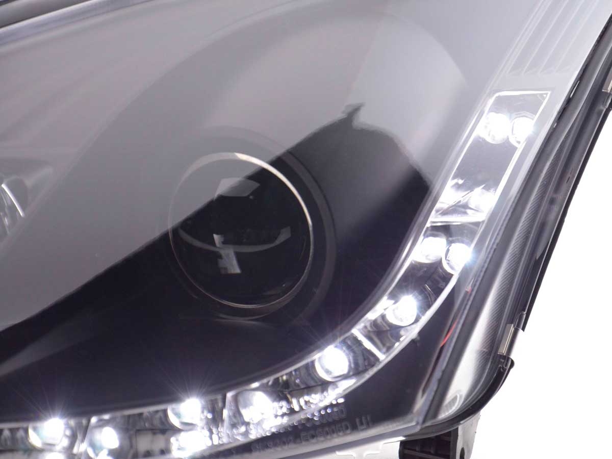 Scheinwerfer Set Daylight LED TFL-Optik Ford Focus 3/4/5-trg. Bj. 01-04 schwarz