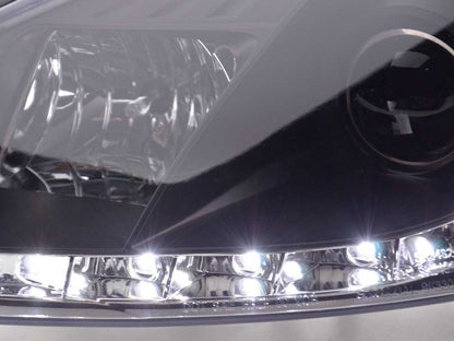 Scheinwerfer Set Daylight LED TFL-Optik Ford Focus 3/4/5-trg. Bj. 01-04 schwarz