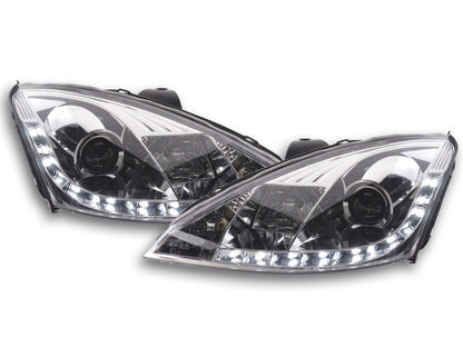 Scheinwerfer Set Daylight LED Tagfahrlicht Ford Focus 1 C170 chrom