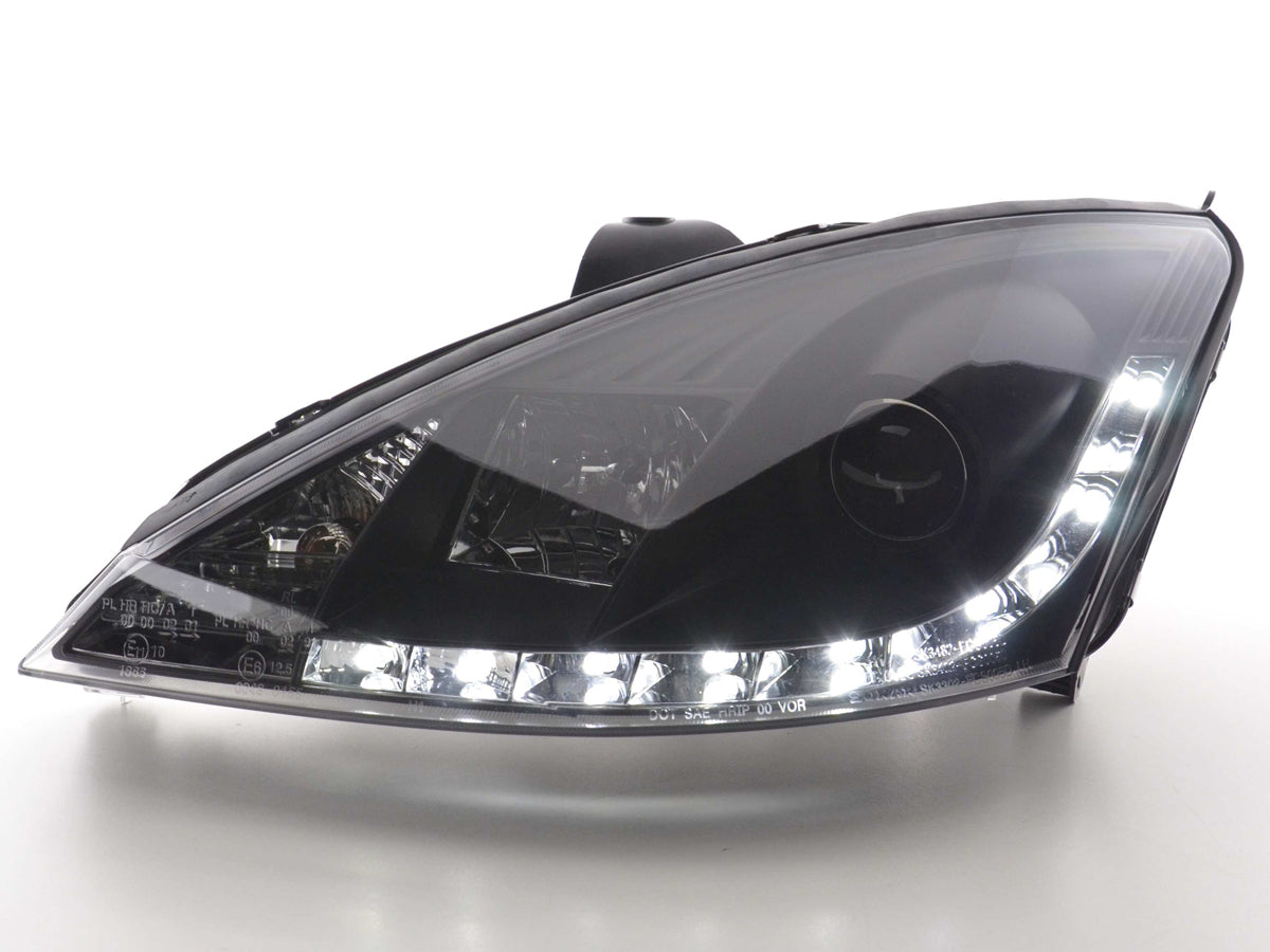 Scheinwerfer Set Daylight LED Tagfahrlicht Ford Focus 1 C170 schwarz