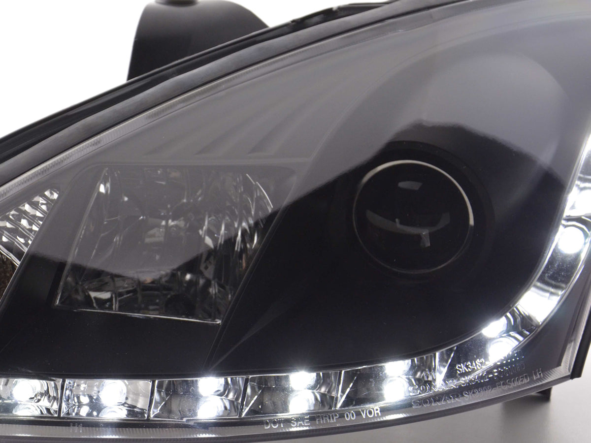 Scheinwerfer Set Daylight LED Tagfahrlicht Ford Focus 1 C170 schwarz