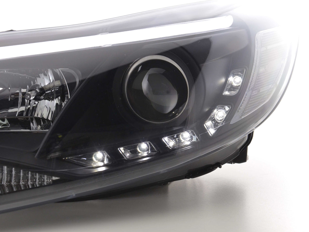 Scheinwerfer Set Daylight LED TFL-Optik Ford Focus 3 Bj. 2010- schwarz