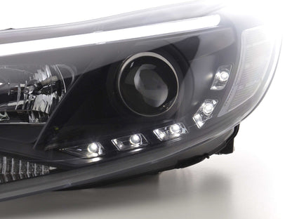 Scheinwerfer Set Daylight LED TFL-Optik Ford Focus 3 Bj. 2010- schwarz