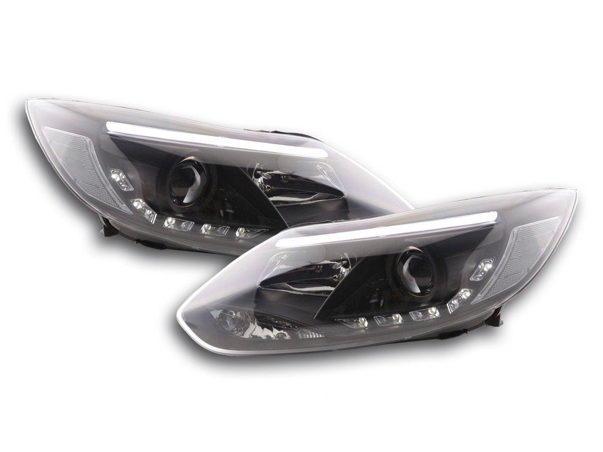 Scheinwerfer Set Daylight LED TFL-Optik Ford Focus 3 Bj. 2010- schwarz