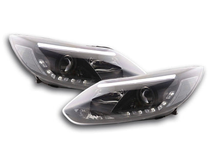 Scheinwerfer Set Daylight LED TFL-Optik Ford Focus 3 Bj. 2010- schwarz