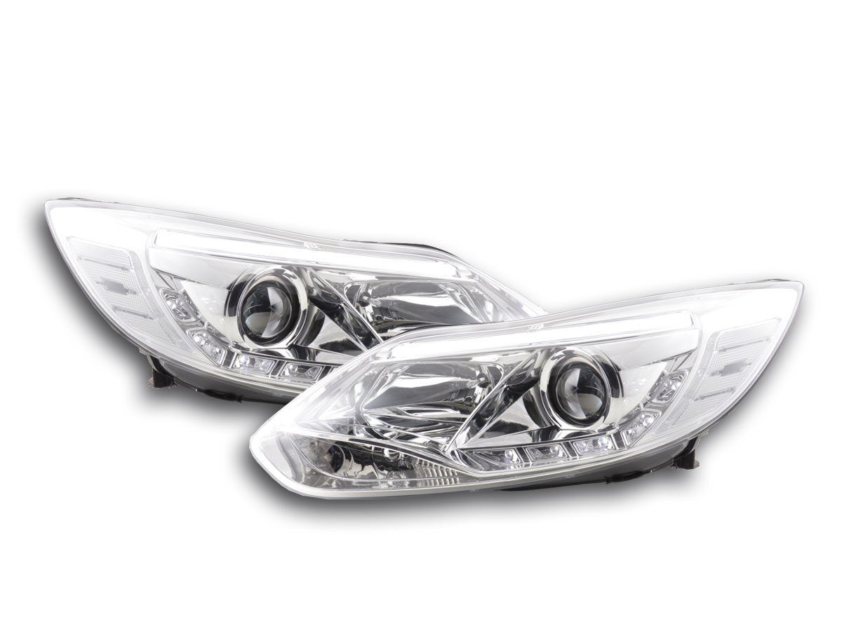 Scheinwerfer Set Daylight LED TFL-Optik Ford Focus 3 Bj. 2010- chrom