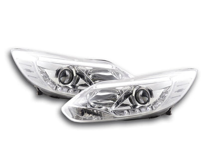 Scheinwerfer Set Daylight LED TFL-Optik Ford Focus 3 Bj. 2010- chrom