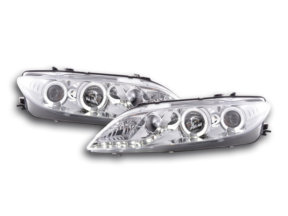 Scheinwerfer Set Daylight LED TFL-Optik Mazda 6 Limo Bj. 02-07 chrom
