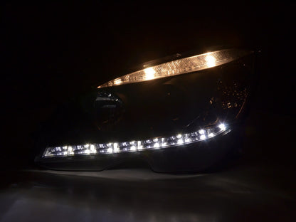 Scheinwerfer Set Daylight LED TFL-Optik Mercedes C-Klasse W204  07-10 schwarz
