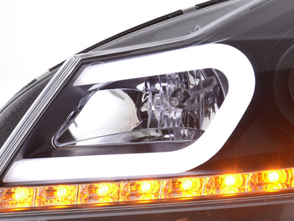 Scheinwerfer Set Daylight LED TFL-Optik Mercedes C-Klasse W204 Bj. 11-14 schwarz